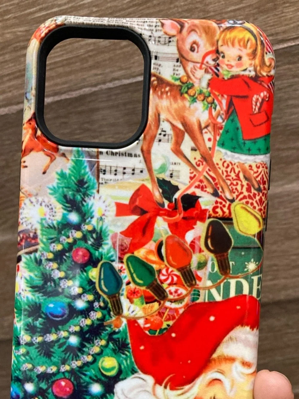 Festive Santa & Tree Holiday Phone Case - Red & Green